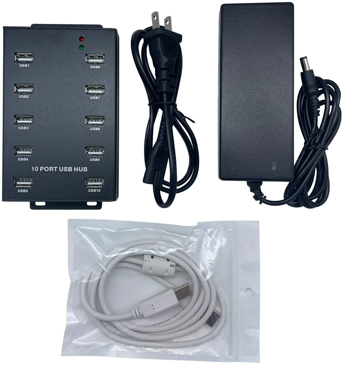 Sipolar 10 Port USB 2.0 Hub 5V 20 Amp